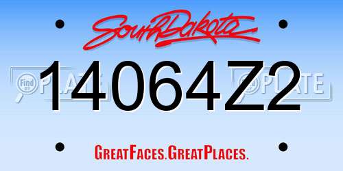 14064Z2 South Dakota License Plate