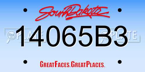 14065B3 South Dakota License Plate