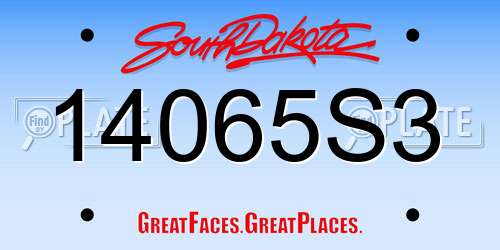 14065S3 South Dakota License Plate