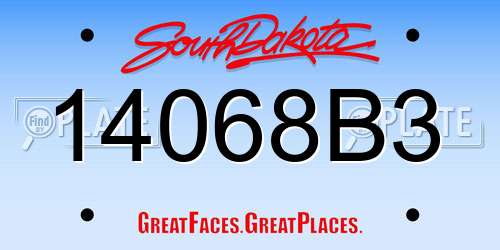 14068B3 South Dakota License Plate