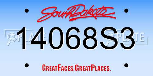 14068S3 South Dakota License Plate