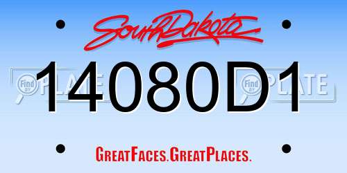 14080D1 South Dakota License Plate