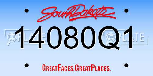 14080Q1 South Dakota License Plate