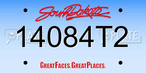 14084T2 South Dakota License Plate