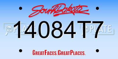14084T7 South Dakota License Plate