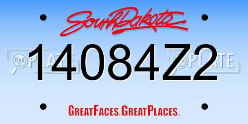 14084Z2 South Dakota License Plate