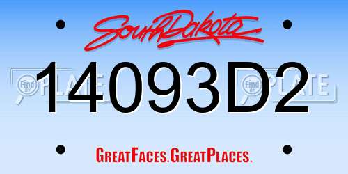 14093D2 South Dakota License Plate