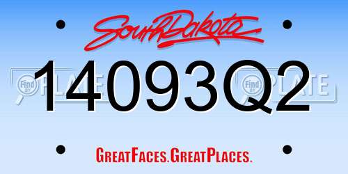 14093Q2 South Dakota License Plate