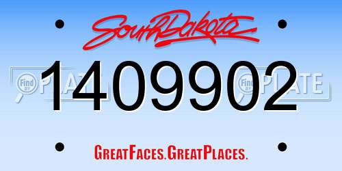 1409902 South Dakota License Plate