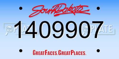1409907 South Dakota License Plate