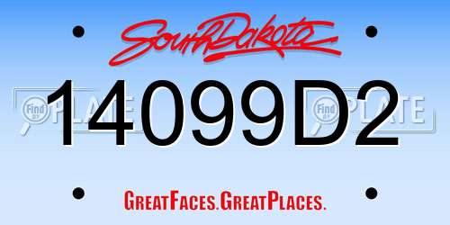 14099D2 South Dakota License Plate