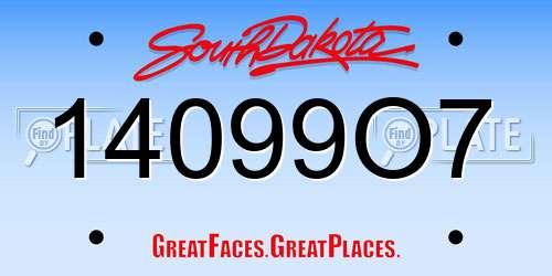 14099O7 South Dakota License Plate