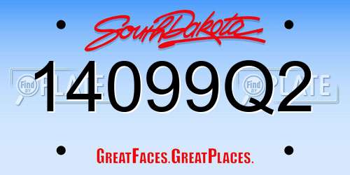 14099Q2 South Dakota License Plate