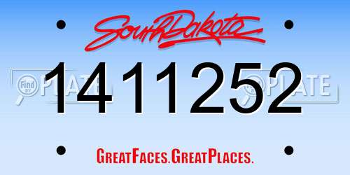 1411252 South Dakota License Plate