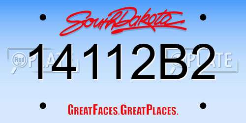 14112B2 South Dakota License Plate