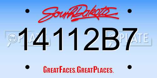 14112B7 South Dakota License Plate