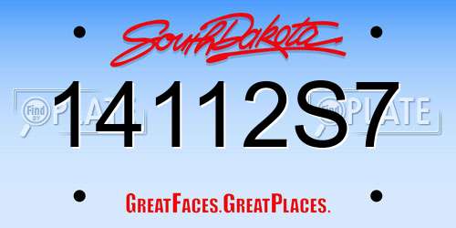 14112S7 South Dakota License Plate
