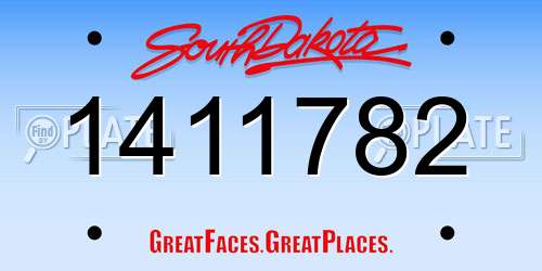1411782 South Dakota License Plate