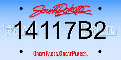 14117B2 South Dakota License Plate