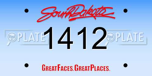 1412 South Dakota License Plate