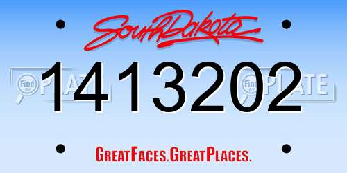 1413202 South Dakota License Plate