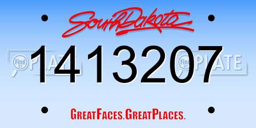 1413207 South Dakota License Plate