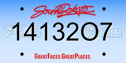 14132O7 South Dakota License Plate