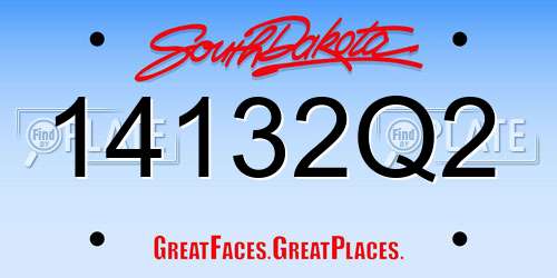 14132Q2 South Dakota License Plate