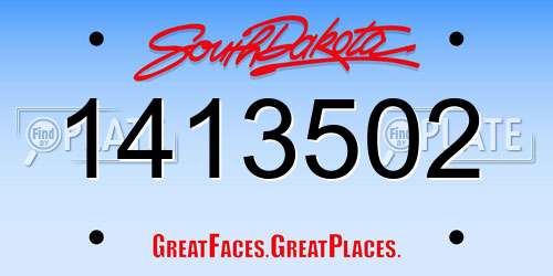 1413502 South Dakota License Plate
