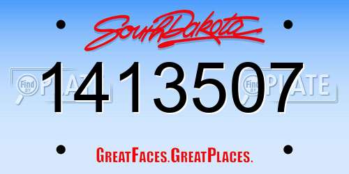 1413507 South Dakota License Plate
