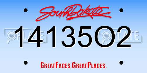 14135O2 South Dakota License Plate