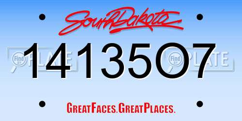 14135O7 South Dakota License Plate