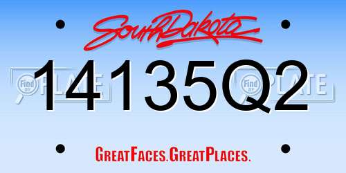 14135Q2 South Dakota License Plate