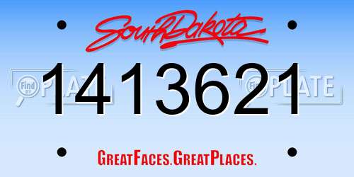 1413621 South Dakota License Plate