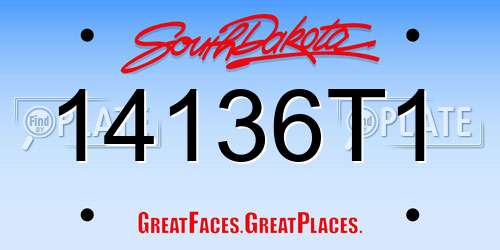 14136T1 South Dakota License Plate