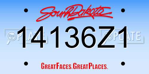 14136Z1 South Dakota License Plate