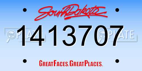 1413707 South Dakota License Plate