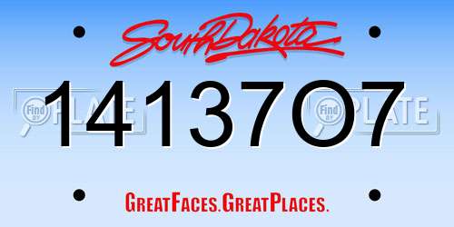 14137O7 South Dakota License Plate