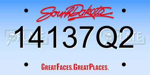 14137Q2 South Dakota License Plate