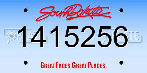 1415256 South Dakota License Plate