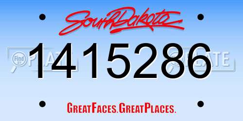 1415286 South Dakota License Plate