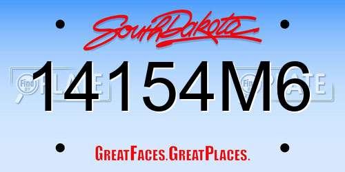 14154M6 South Dakota License Plate