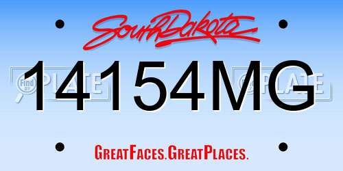 14154MG South Dakota License Plate