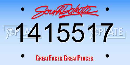 1415517 South Dakota License Plate