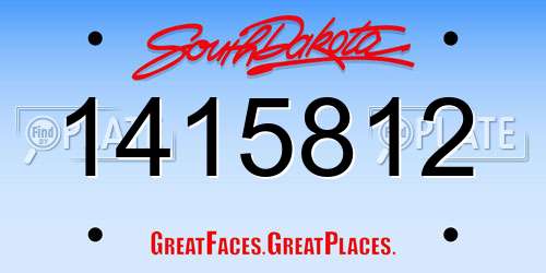 1415812 South Dakota License Plate