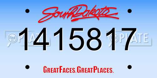 1415817 South Dakota License Plate