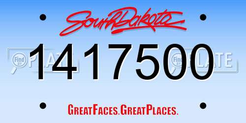 1417500 South Dakota License Plate