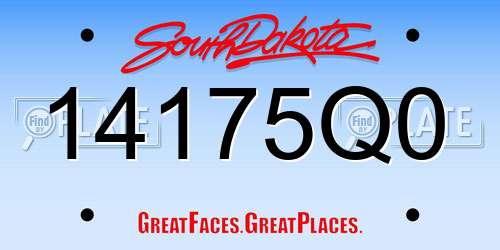 14175Q0 South Dakota License Plate