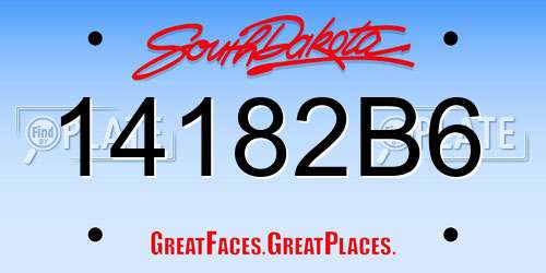 14182B6 South Dakota License Plate