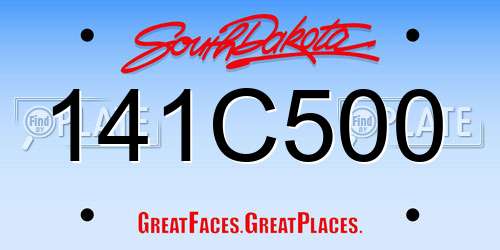 141C500 South Dakota License Plate